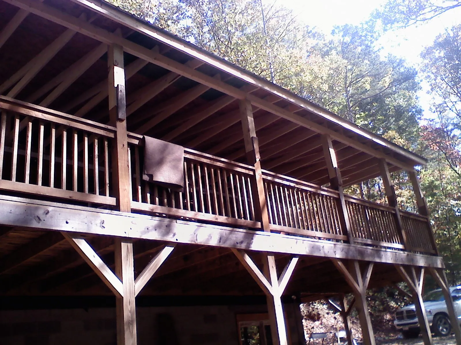 Timber framing under a new elevated porch and deck — Roof Leak Repair in Belmar by Roofing Brothers